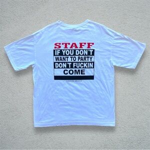 Vintage Y2K Quote Tee Shirt Staff Cancun Mexico Party XL 90s Adult Humor comedy
